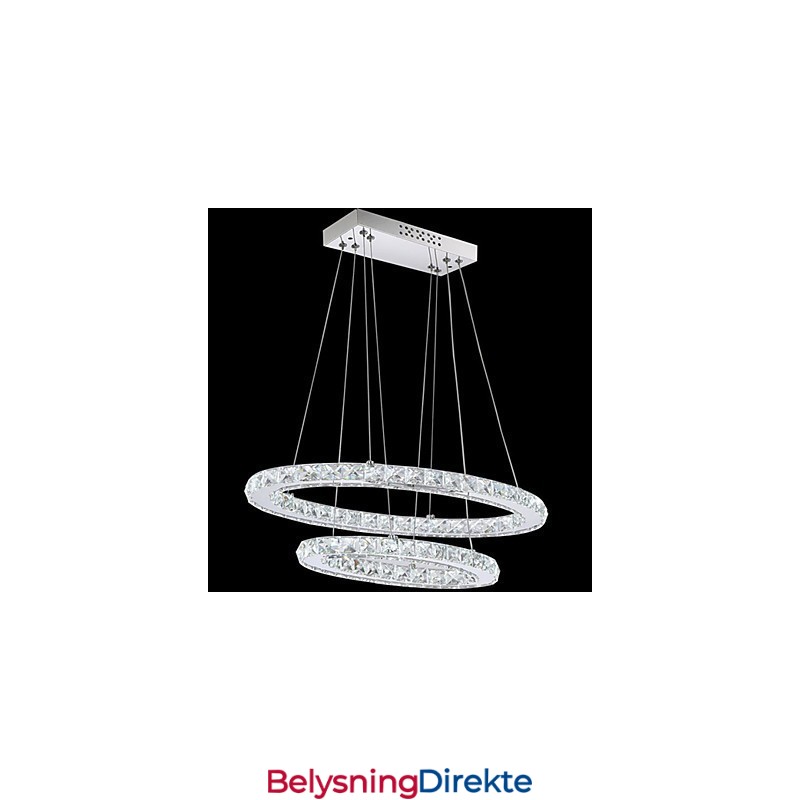 Moderne Krystallanhengslampe Med Oval Dobbel Ring For