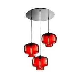 Moderne Glasspendellampe Med 3 Lys I Gjennomsiktig Flaskedesign