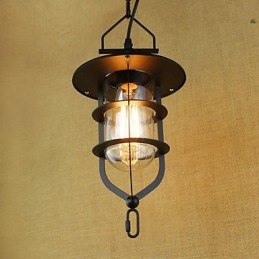 Amerikansk Retro Rustikk Pastoral Belysningslampe Industriell Pendellampe