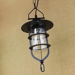 Amerikansk Retro Rustikk Pastoral Belysningslampe Industriell Pendellampe