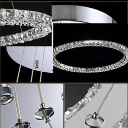Krystall Pendellampe Moderne Enkel D40Cm Tre Sider K9 Krystall Innendørs Taklamper Lampearmaturer