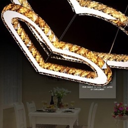 Pendelbelysning Lysekronelampe Gjennomsiktig Eller Gul K9 Krystall Dobbel Hjerteformet Taklampe Lys