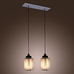 Moderne Glasspendellampe Med 2 Lys I Gjennomsiktig Flaskedesign