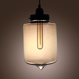 Moderne Glasspendellampe Med 2 Lys I Gjennomsiktig Flaskedesign
