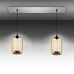 Moderne Gjennomsiktig Glasspendellampe Med 2 Lys I Bobledesign