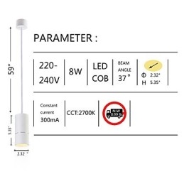 Ge 05032 8W 136Mm 1 Lys Mini Pendellampe Pulverhvit Med Aluminium