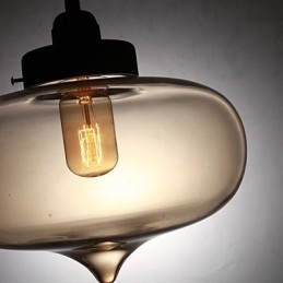 Moderne Gjennomsiktig Glasspendellampe Med 2 Lys I Bobledesign