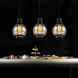 Retro Belysning Loft Lys Glass Pendellampe