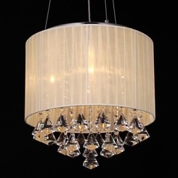 Elegant Krystall Pendellampe Med 4 Lys