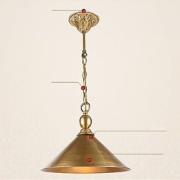 Ren Messing Pendellampe Mini-Stil Tradisjonell Klassisk Metall
