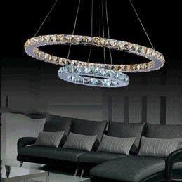Hotellanhengslampe Krystalllysekronebelysning Taklamper Med Varm Og Kald Hvit
