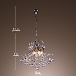 Moderne Og Moderne Krystall Mini-Stil Galvanisert Metallpendellampe