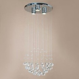 Moderne 3-Lyss Innfelt Lampe Med Krystallperler