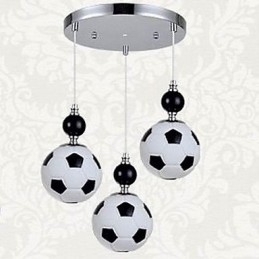 Klassisk Moderne Fotball Rund Pendellampe Med 3 Lys
