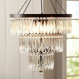 Anhengslampe Med 3 Lys, Moderne, Elegant Metall, Krystallmaling