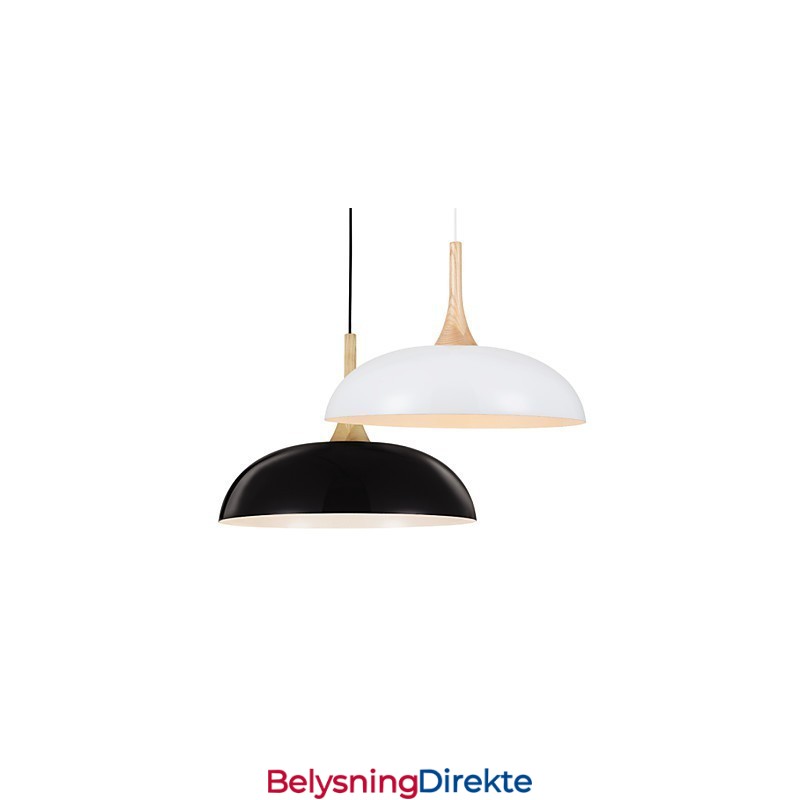 Mini Kunstnerisk Pendellampe Med 1 Lys, Moderne Enkelhet, Svart/Hvit Finish, Aluminium Og Tre