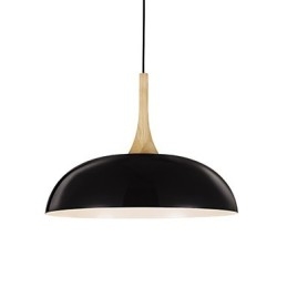 Mini Kunstnerisk Pendellampe Med 1 Lys, Moderne Enkelhet, Svart/Hvit Finish, Aluminium Og Tre
