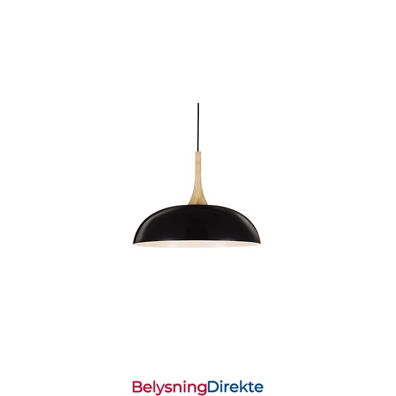 Mini Kunstnerisk Pendellampe Med 1 Lys, Moderne Enkelhet, Svart/Hvit Finish, Aluminium Og Tre