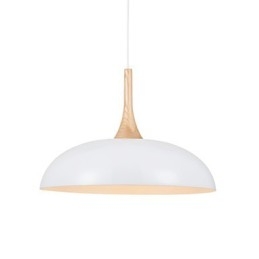 Mini Kunstnerisk Pendellampe Med 1 Lys, Moderne Enkelhet, Svart/Hvit Finish, Aluminium Og Tre