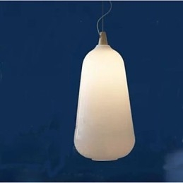 Melkehvit Glassflaske Pendellampe Naturlig Kurvet