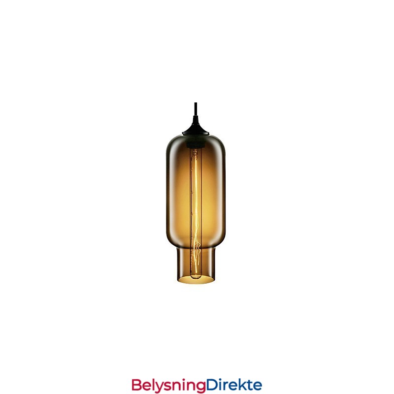 70W Moderne Glasspendellampe I Brunt Bobledesign