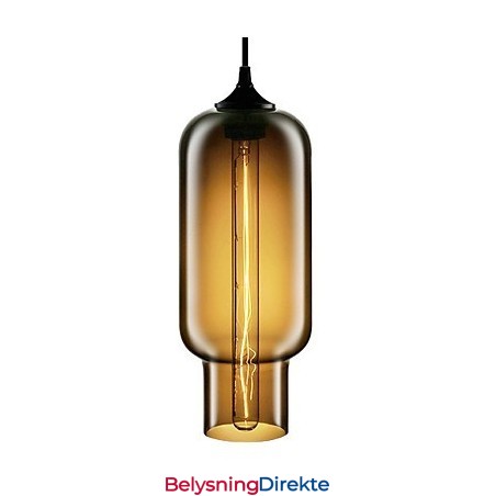 70W Moderne Glasspendellampe I Brunt Bobledesign