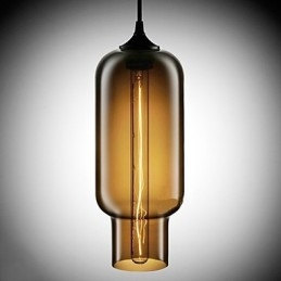 70W Moderne Glasspendellampe I Brunt Bobledesign