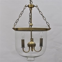 Amerikansk Landlig Vintage Tempelklokke Glasslysekrone