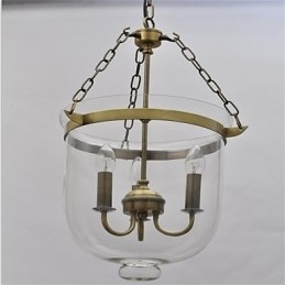 Amerikansk Landlig Vintage Tempelklokke Glasslysekrone
