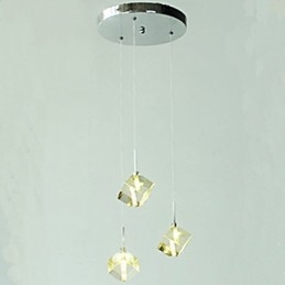 Mote Krystalllampe Med Tre Hoder Krystallanheng