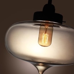 Gjennomsiktig Glasspendellampe I Brunt Bobledesign