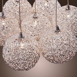 Moderne Pendellampe I Aluminium Med 7 Lys