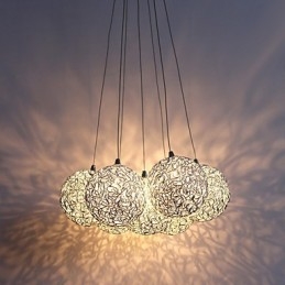 Moderne Pendellampe I Aluminium Med 7 Lys