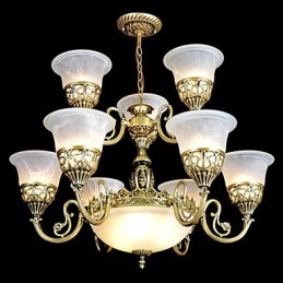 Tradisjonell Klassisk Vintage Retro Bronse Metalllysekrone