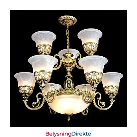 Tradisjonell Klassisk Vintage Retro Bronse Metalllysekrone