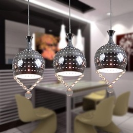 3 Hoder Anhengslampe Krystall Moderne Samtidskunst Metall