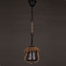 Amerikansk Landlig Retro Hamp Keramisk Lampe