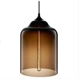 Retro Kreativ Pendellampe I Glass Med Ett Hode, Kafé I Gullfiskskålen