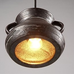 Personlighet Retro Keramisk Hengende Tehus Lysekrone Lampe