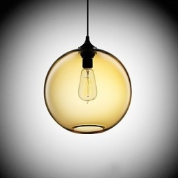 Moderne Glasspendellampe I Rund Brun Bobledesign