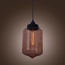 70W Moderne Glasspendellampe I Gjennomsiktig Flaskedesign