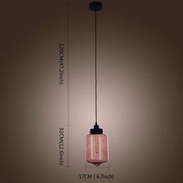 70W Moderne Glasspendellampe I Gjennomsiktig Flaskedesign