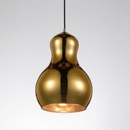 Kalebasformet Pendellampe 1 Lys Moderne Simplicity Gyllen Krom Rosegull Rav Røykgrå Glass Og Karbonstål