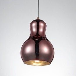 Kalebasformet Pendellampe 1 Lys Moderne Simplicity Gyllen Krom Rosegull Rav Røykgrå Glass Og Karbonstål