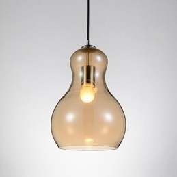 Kalebasformet Pendellampe 1 Lys Moderne Simplicity Gyllen Krom Rosegull Rav Røykgrå Glass Og Karbonstål