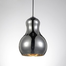 Kalebasformet Pendellampe 1 Lys Moderne Simplicity Gyllen Krom Rosegull Rav Røykgrå Glass Og Karbonstål
