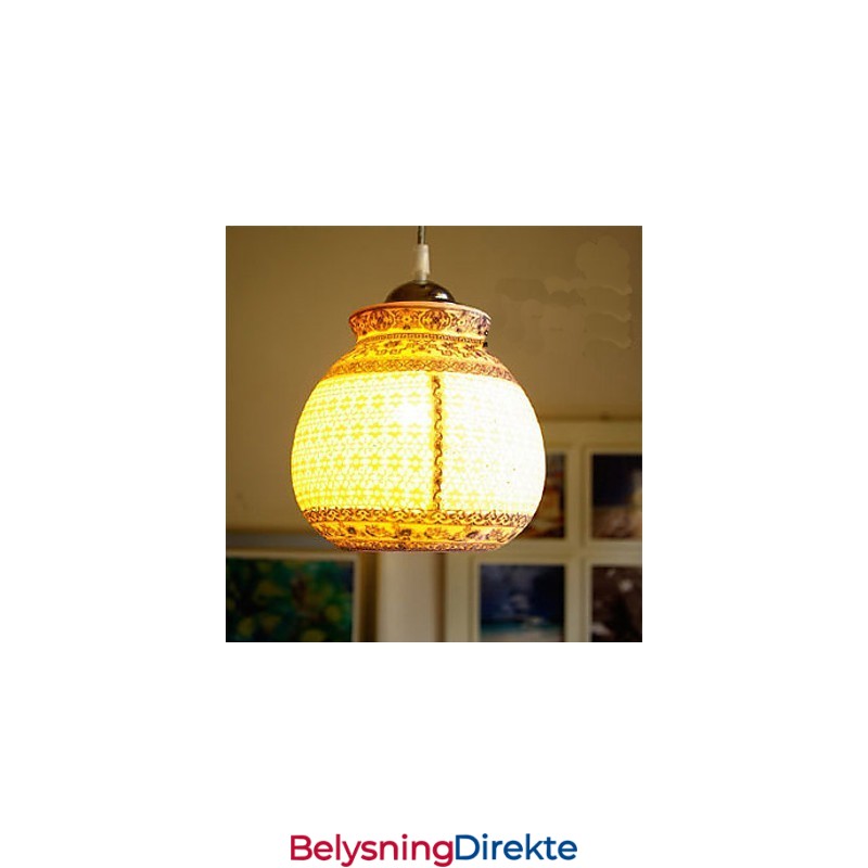 Retro Keramisk Lampe Trappelampe Blå Enkelt Hode Lysekrone Kreativ