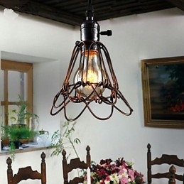 Amerikansk Landlig Industriell Vindlampe Retro Liten Lysekrone I Jernbur