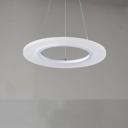 Anhengslampe Rund Taklysekrone Melkefargede Taklamper I Akryl Med Enkel Ring