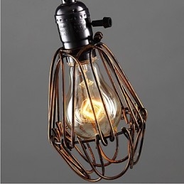 Amerikansk Landlig Industriell Vindlampe Retro Liten Lysekrone I Jernbur